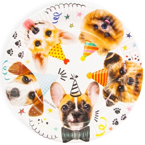 Тарелки (9"/23 см) Собачки, 6 шт.