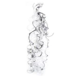 Y Хвост для шара тассел спираль серебро/белый 100см