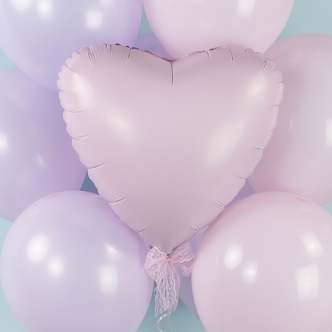 Ag (19''/48 см) Сердце, Фламинго, Сатин, 1 шт.