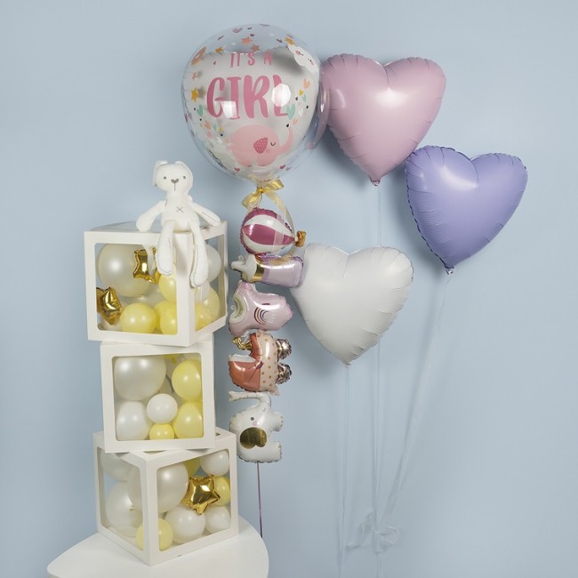 Ag (19''/48 см) Сердце, Фламинго, Сатин, 1 шт.