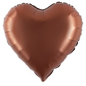 Fa (10''/25 см) Мини-сердце с клапаном, Шоколад, Сатин, 5 шт.