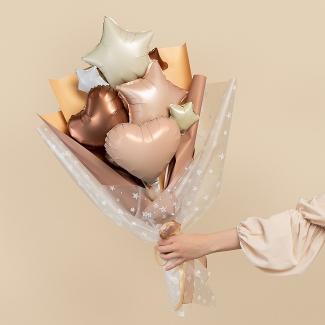 Fa (10''/25 см) Мини-сердце с клапаном, Шоколад, Сатин, 5 шт.