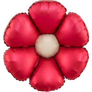 Fa (24''/61 см) Цветок, Ромашка (надув воздухом), Красный, Сатин, 1 шт.