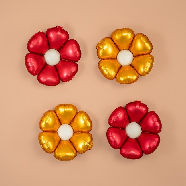 Fa (24''/61 см) Цветок, Ромашка (надув воздухом), Красный, Сатин, 1 шт.