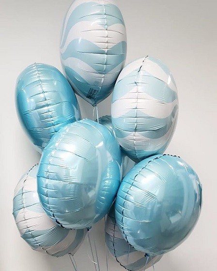 Fm (18''/46 см) Круг, Конфета голубая, Макарунс, 1 шт.