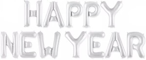 Fa (16&quot;/41 см) Мини-Надпись &quot;Happy New Year&quot;, Серебро, 1 шт. в упак.