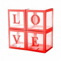 Набор коробок для шаров Love, Красный, 30*30*30 см, 4 шт. в кор.