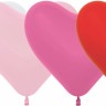 Sp Сердце (12''/30 см) /Асс Белый/Розовый/Фуше/Красный, пастель, 100 шт.