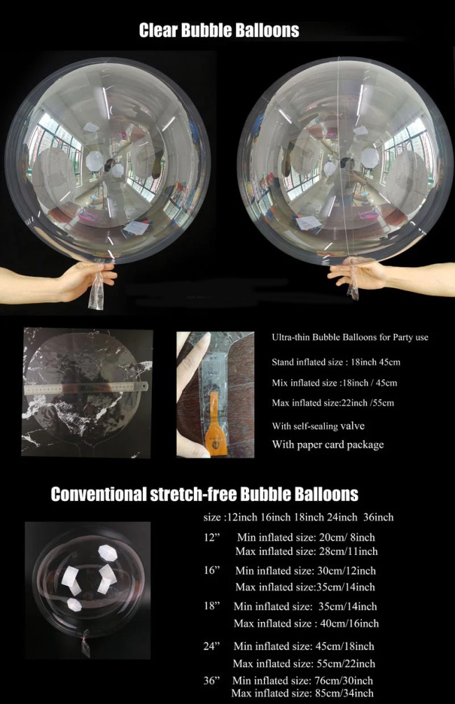 Fa (24''/61 см) Сфера, Deco Bubble (черная упаковка), Прозрачный, Кристалл, 10 шт. в уп.