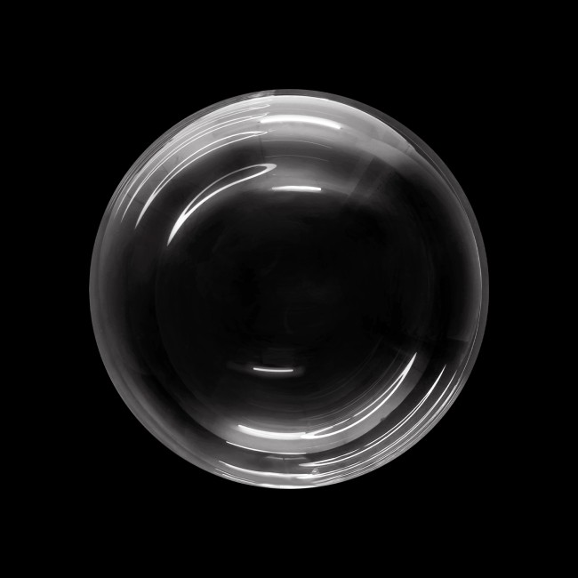 Fa (24''/61 см) Сфера, Deco Bubble (черная упаковка), Прозрачный, Кристалл, 10 шт. в уп.