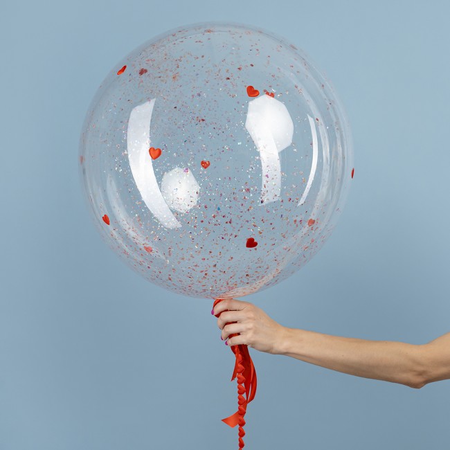 Fa (24''/61 см) Сфера, Deco Bubble (черная упаковка), Прозрачный, Кристалл, 10 шт. в уп.