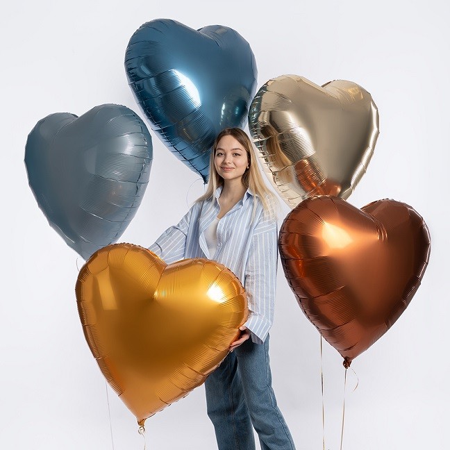 Ag (36''/91 см) Сердце, Утренний туман, Бохо, 1 шт. в уп.