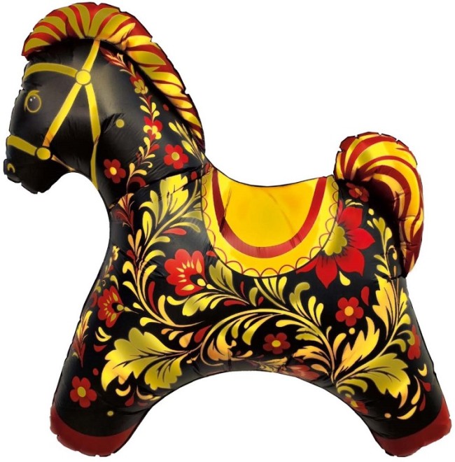 Ag (32''/81 см) Фигура, Лошадка Золотая роспись, 1 шт. в уп.