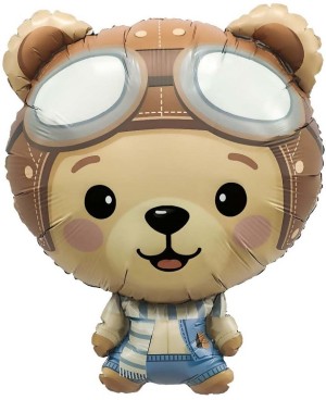 Ag (29''/74 см) Фигура, Мишка Пилот, 1 шт. в уп.