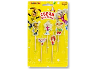 Свечи д/торта на пиках Барбоскины 5шт./V
