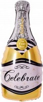 Fa (14"/36 см) Мини-фигура с клапаном, Бутылка Шампанское, Золото, 5 шт.