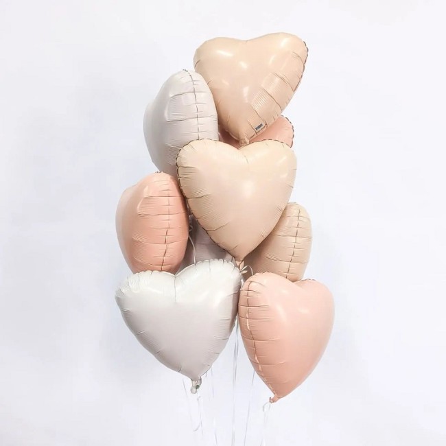 Ag (19''/48 см) Сердце, Мистик, Пудра, Сатин, 1 шт.