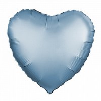 Ag (19''/48 см) Сердце, Стальной синий, Сатин, 1 шт.