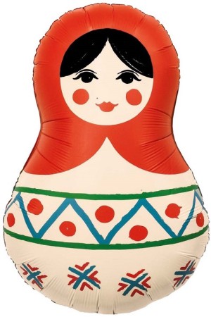 Ag (31''/79 см) Фигура, Матрешка Русский узор, 1 шт. в уп.