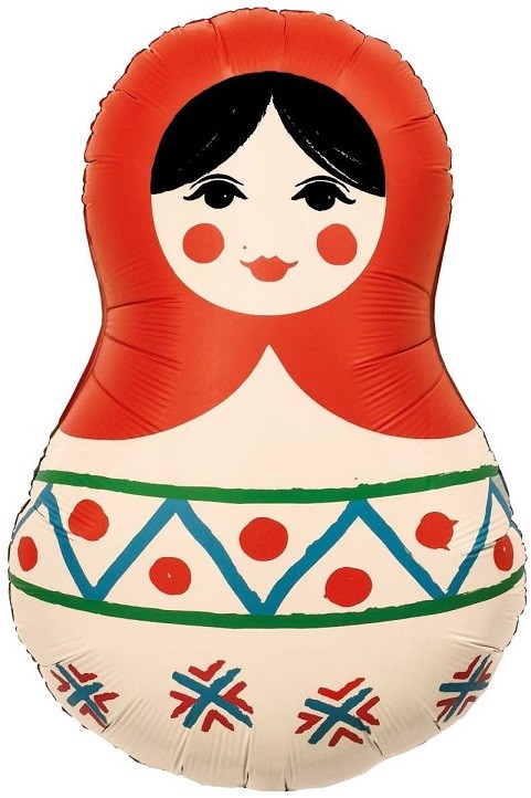 Ag (31''/79 см) Фигура, Матрешка Русский узор, 1 шт. в уп.
