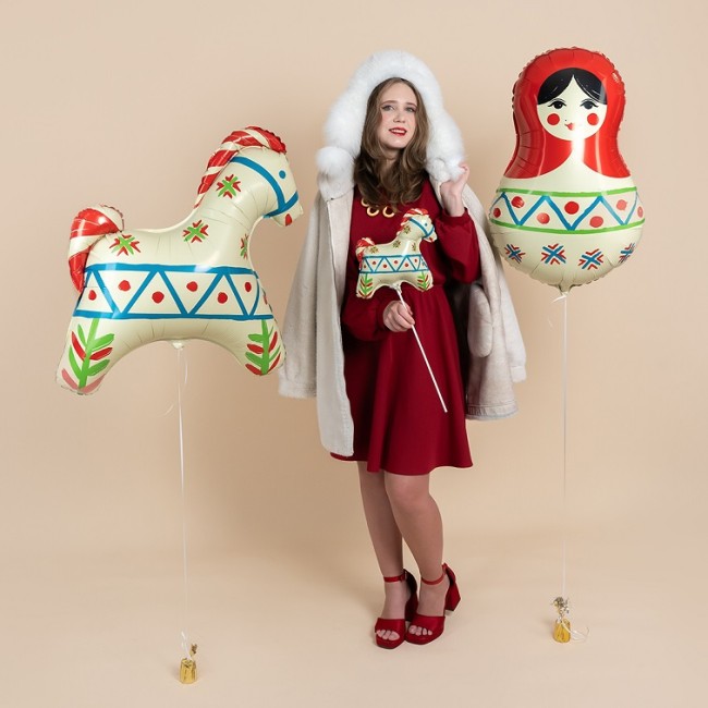 Ag (31''/79 см) Фигура, Матрешка Русский узор, 1 шт. в уп.