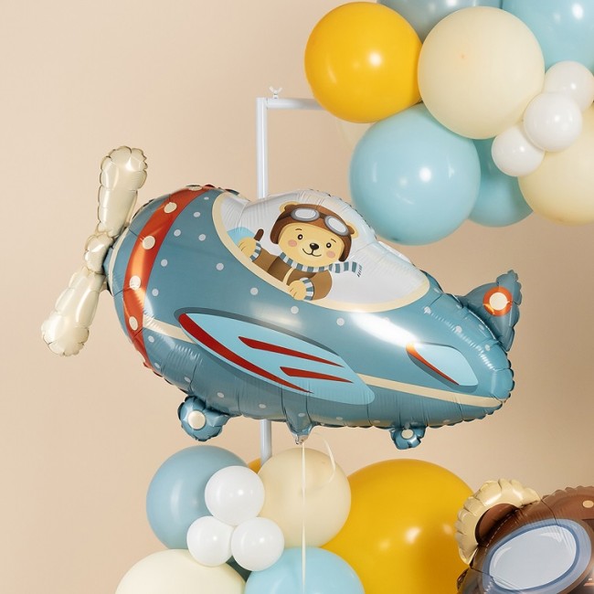 Ag (34''/86 см) Фигура, Самолет и мишка-пилот, 1 шт. в уп.