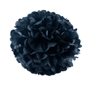 Бумажный Помпон Черный 30 см
