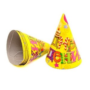 F Колпачок С Днем Рождения 6шт Русская версия