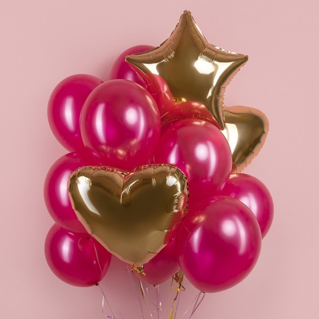 Fm (18''/45 см) / Сердце Металлик Античное золото, 1 шт.