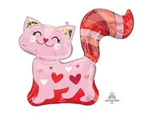 An (31''/78 см) ФИГУРА/P35 Кошка влюбленная сердца роз, 1 шт.