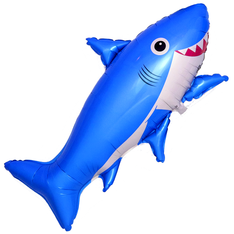 Fm (41"/104 см) Фигура, Акула веселая синяя, 1 шт.
