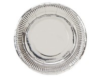 Тарелка фольгирован серебряная 17см 6 шт.