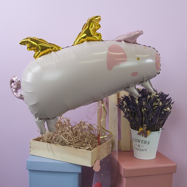 Fa (27''/69 см) Фигура, Поросенок с крылышками, 1 шт.