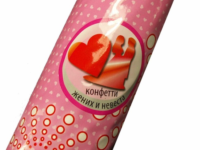 Хлопушка Бумфети 60см конф бум/фол Молодожены