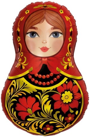 Ag (31''/79 см) Фигура, Матрешка Золотая роспись, 1 шт. в уп.