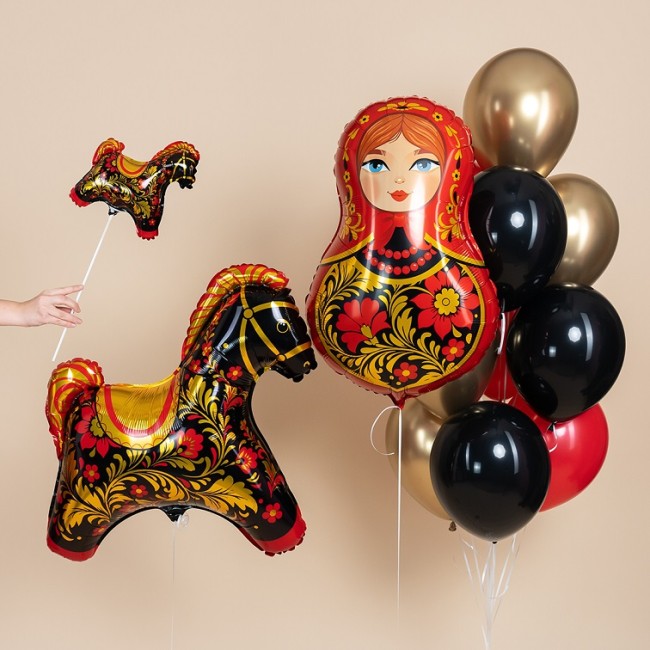 Ag (31''/79 см) Фигура, Матрешка Золотая роспись, 1 шт. в уп.