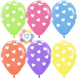 Sp (12''/30 см) /Сердца, Ассорти, неон, 5 ст., 50шт.