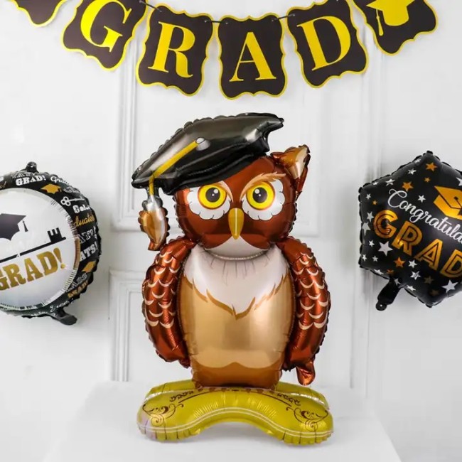 Fa 3D (35''/89 см) Фигура на подставке, Сова Выпускник, 1 шт. в уп.