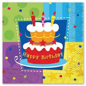ВЗ Салфетки Торт Birthday 33см 8шт/G