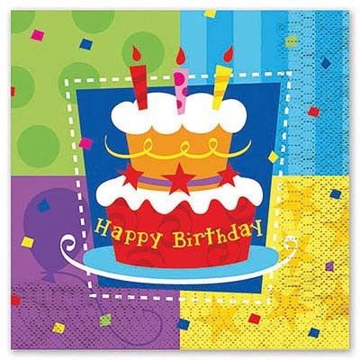ВЗ Салфетки Торт Birthday 33см 8шт/G