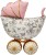Fa (36''/91 см) Фигура, Коляска Ретро, Розовый, Сатин, 1 шт.