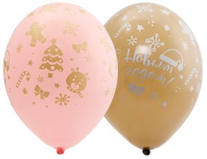 Bb (14''/35 см) Шелкография паст НГ Снежинки Пряники, 25 шт.