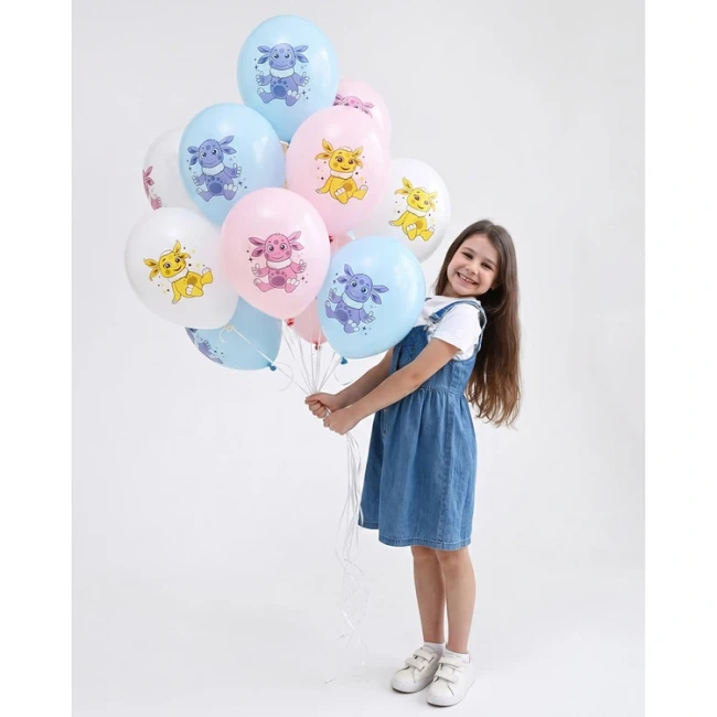 Bb (14''/35 см) Шар с рисунком Лунтик 2цв, 25 шт.