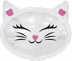 Ag (26''/66 см) Фигура, Кошечка, Белый, 1 шт. в упак.