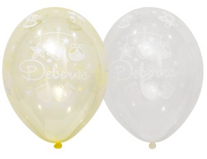 Bb (14"/35 см) Шелкография крист С Рожден Девочка (25 шт.)