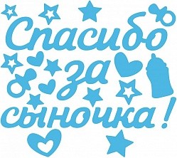Наклейка "Спасибо за сыночка!" 34*35 см, 1 шт.
