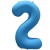 Вз (40''/102 см) Цифра 2, Неон Blue, 1 шт. в уп.
