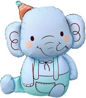 Fa (35''/89 см) Фигура, Слоник в колпачке, Голубой, 1 шт. в уп.