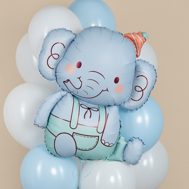 Fa (35''/89 см) Фигура, Слоник в колпачке, Голубой, 1 шт. в уп.