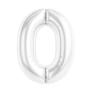 Ag (40''/102 см) Цифра, 0 Slim, Белый блеск, 1 шт. в уп.